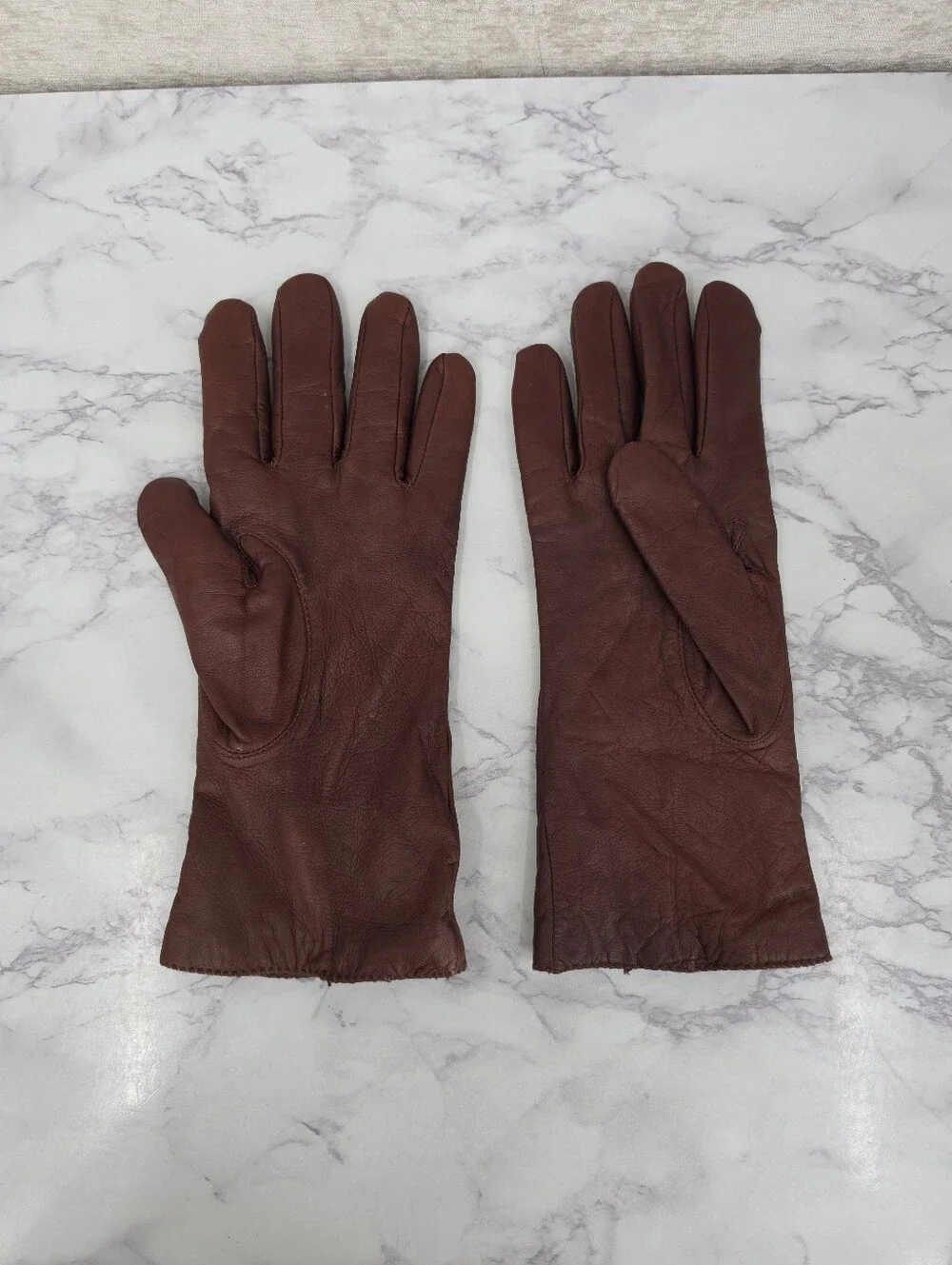 Preston & York Brown Leather Driving Gloves with Cashmere Lining